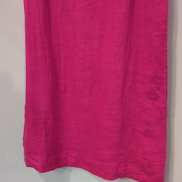 J Crew 100% Linen Dress Sleeveless Pink Lined Button Back size XS - Picture 4 of 12